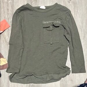 Kids Olive Green Long Sleeve Shirt